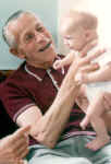 Apu with baby Daniel, 1986