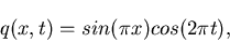 \begin{displaymath}
q(x,t) = sin(\pi x)cos(2 \pi t),
\end{displaymath}